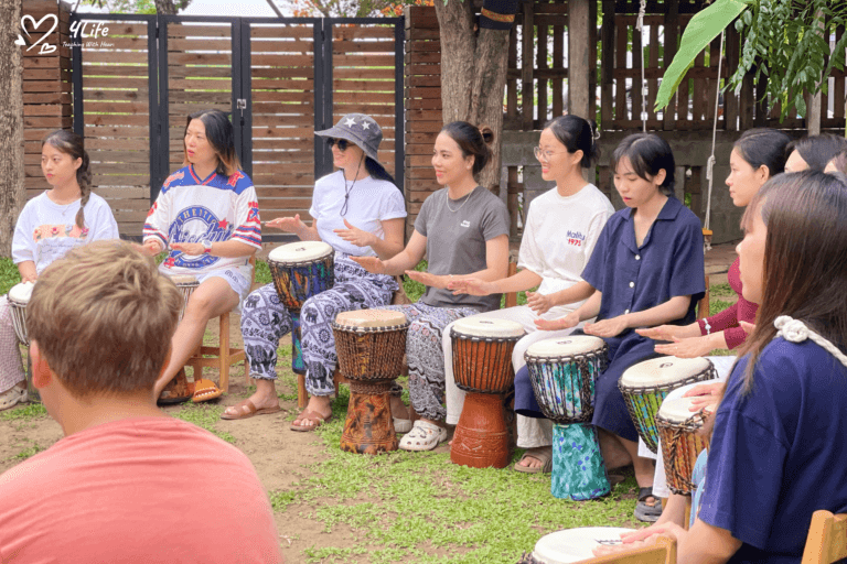 Discover the Heartbeat of Africa: Diệp Chí Huy's Djembe Workshop at 4Life Kindergarten