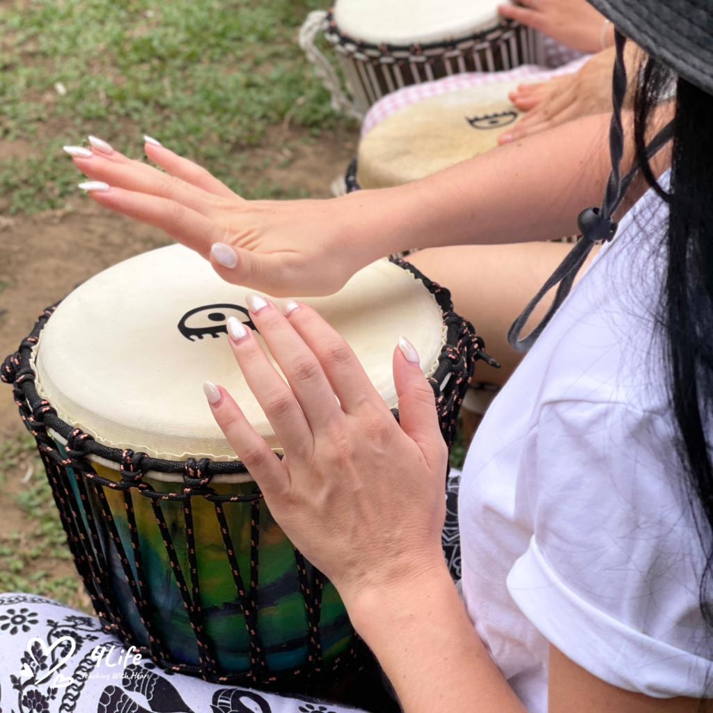 The Djembe is a goblet-shaped drum traditionally played with bare hands