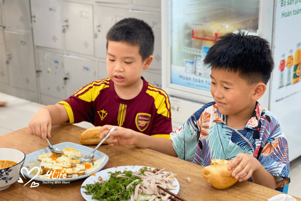 A child-sized table in the kitchen can become their work zone for snack preparation or art.